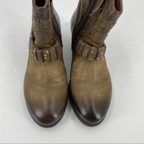 MJUS leather moto ankle booties distressed look - Picture 7 of 8